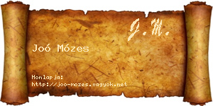 Joó Mózes névjegykártya